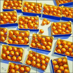 Etude in Orange by Beaman Cole Ceramic Tile Mural BCA014