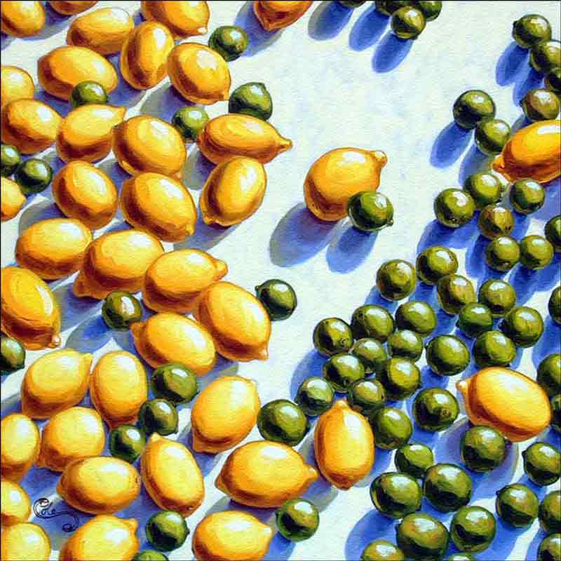 Key Limes and Lemons by Beaman Cole Floor Tile Art BCA021AT