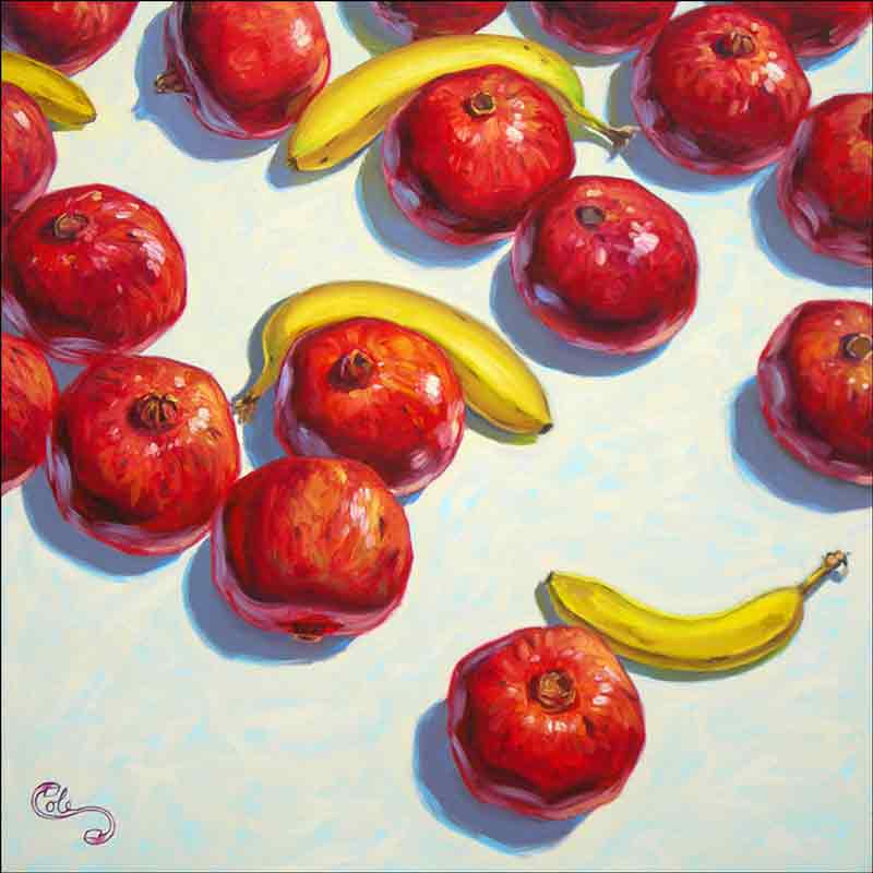 Pomegranates by Beaman Cole Ceramic Accent & Decor Tile - BCA026AT