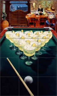 Rack of Margaritas by Bruce Eagle Ceramic Tile Mural BEA003