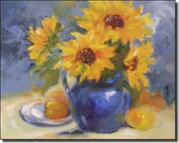 Jaedicke Sunflower Floral Ceramic Accent Tile 10" x 8" - BJA014AT
