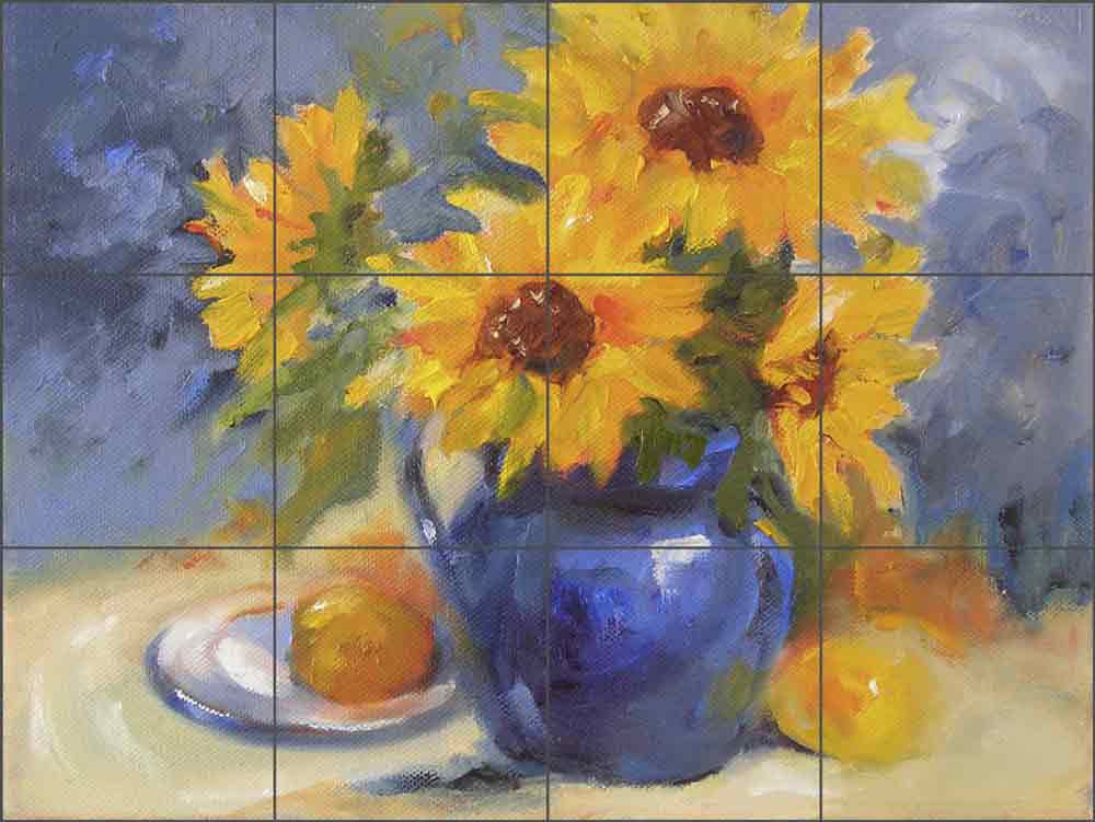 Girasoles by Bette Jaedicke Ceramic Tile Mural BJA014