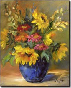 Mixed Bouquet by Bette Jaedicke Ceramic Accent & Decor Tile 8" x 10" - BJA020AT
