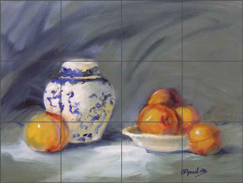 Peaches by Bette Jaedicke Ceramic Tile Mural BJA025