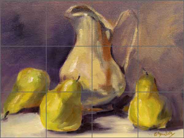 Pear Party by Bette Jaedicke Ceramic Tile Mural - BJA026