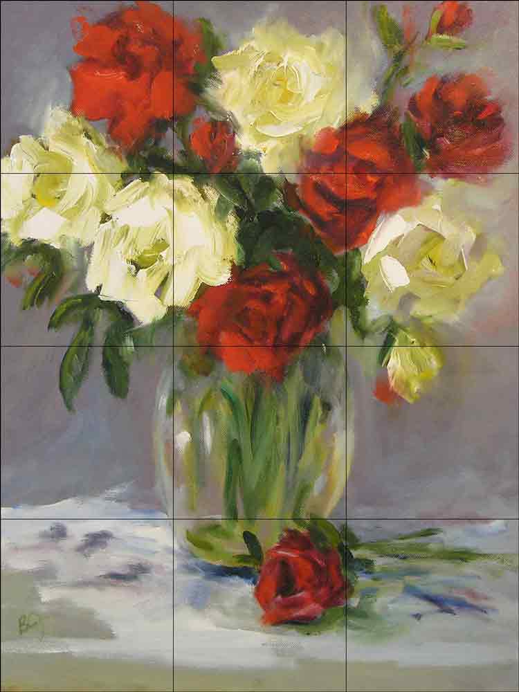 Roses are Red by Bette Jaedicke Ceramic Tile Mural BJA030