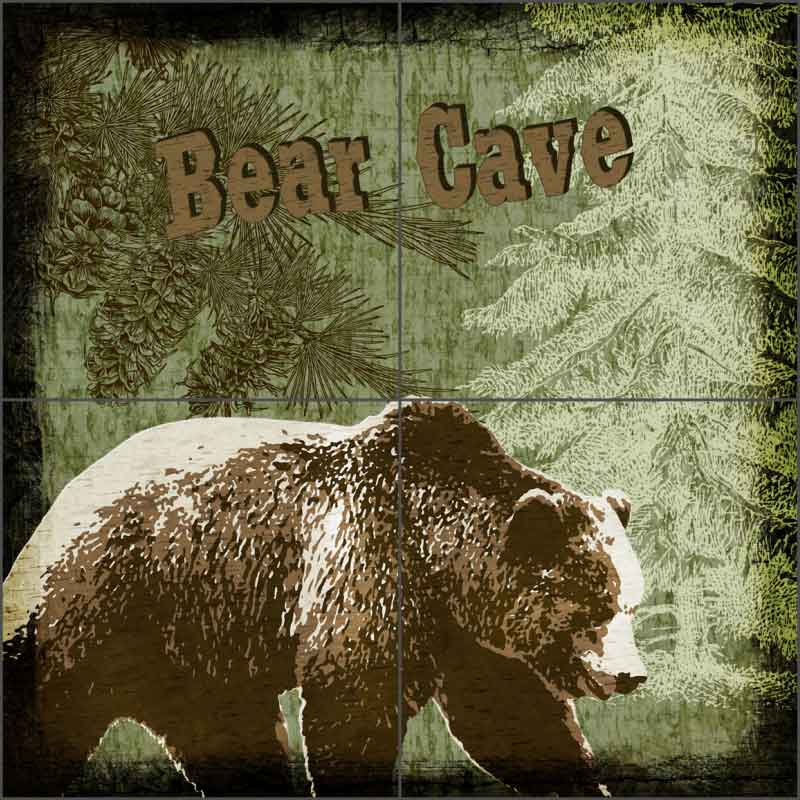 Woodland Trails - Bear by Aurelia Manouvrier Ceramic Tile Mural - CCI-AM-WT01