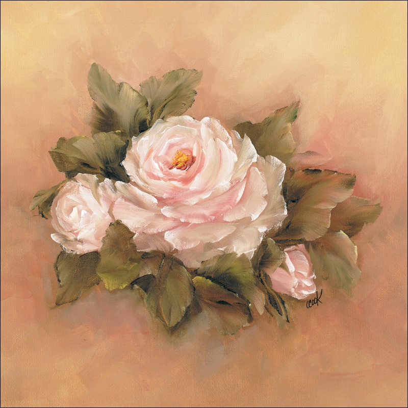 Burnished Roses Square II by Carolyn Cook Ceramic Accent & Decor Tile - CC003AT