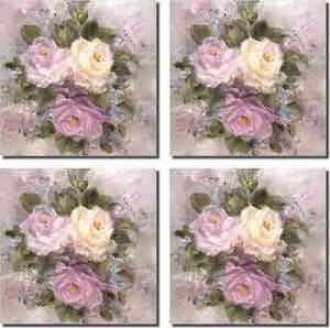 Lavender Rose I by Carolyn Cook - Floral Flowers Ceramic Accent Tile  Set 6" x 6" CC007AT