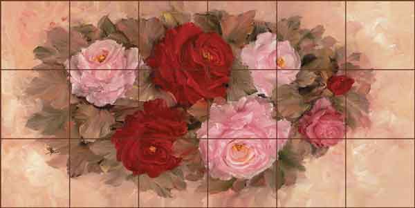 Cook Roses Floral Ceramic Tile Mural - CC013L