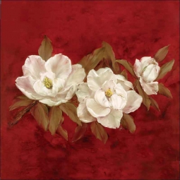 White Magnolias I by Carolyn Cook Ceramic Accent & Decor Tile - CC018AT