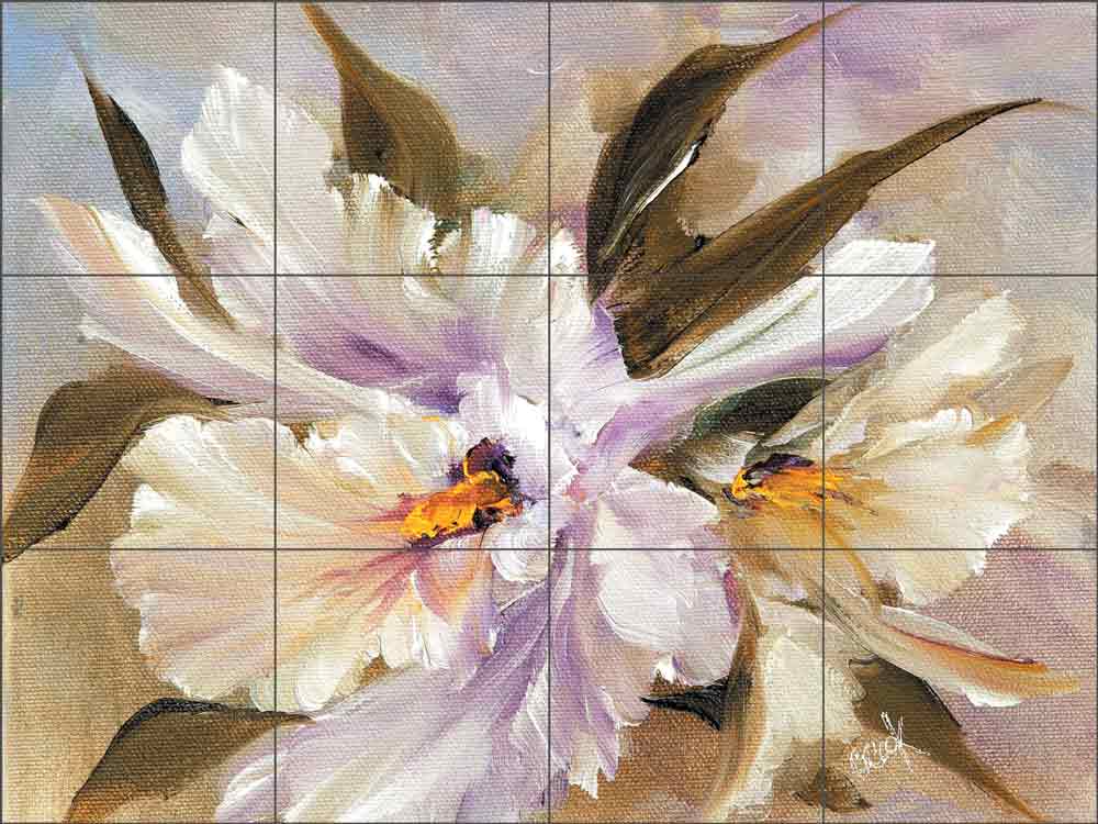 Petite Orchids I by Carolyn Cook Ceramic Tile Mural CC019