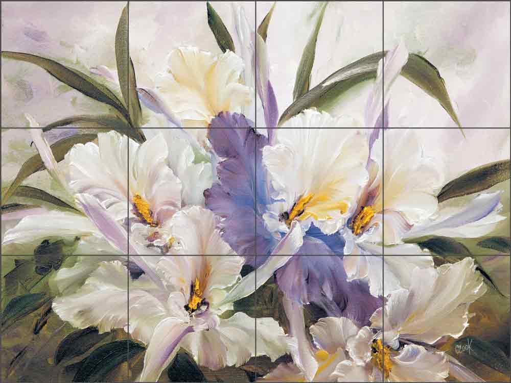 Orchids Play by Carolyn Cook Ceramic Tile Mural - CC022