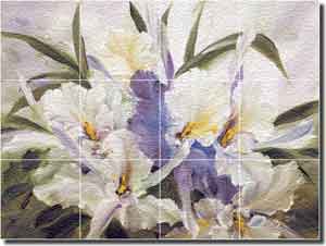 Cook Orchids Floral Glass Tile Mural 24" x 18" - CC022