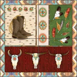 Southwest Junction 2 by Aurelia Manouvrier Ceramic Tile Mural - CCI-AM-SJ02