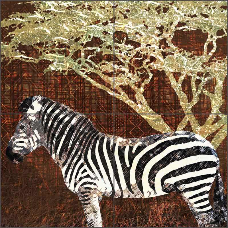 Wild Savannah - Zebra by Aurelia Manouvrier Ceramic Tile Mural - CCI-AM-WS09