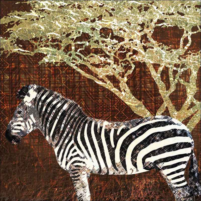 Wild Savannah - Zebra by Aurelia Manouvrier Ceramic Accent & Decor Tile - CCI-AM-WS09AT
