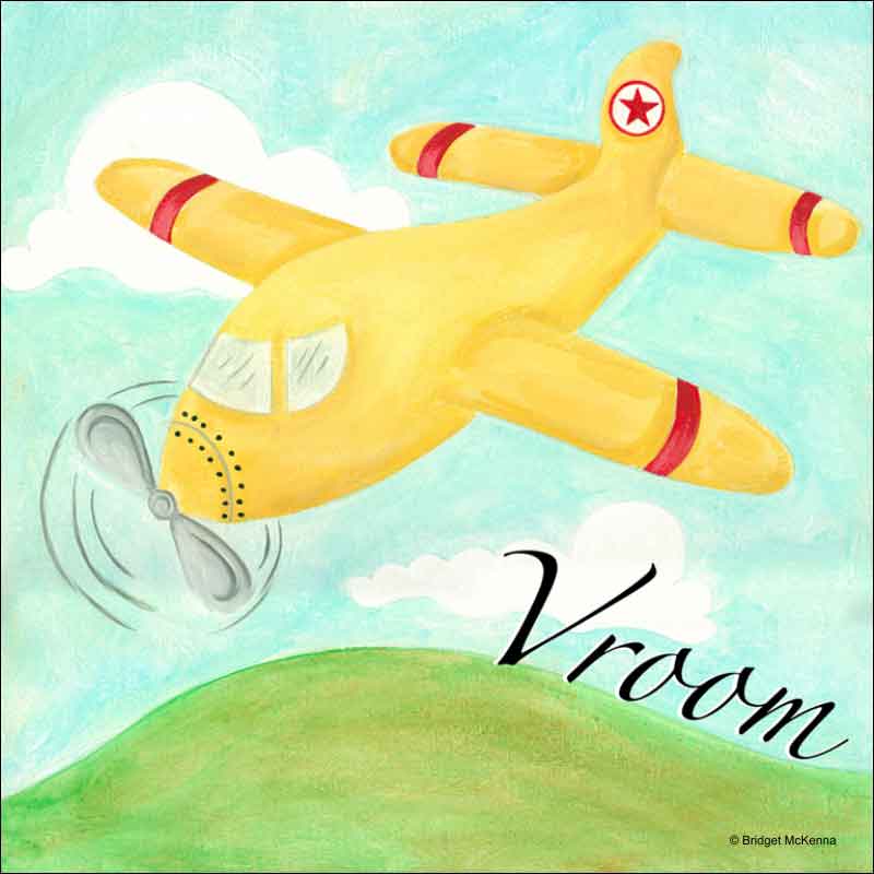 Airplane by Bridget McKenna Ceramic Accent & Decor Tile - CCI-BRI068AT