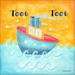 Tugboat by Bridget McKenna Ceramic Accent & Decor Tile - CCI-BRI072AT