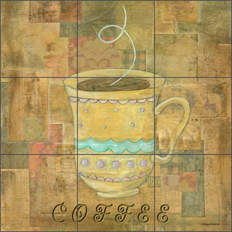 Hot Drinks: Coffee by Bridget McKenna Ceramic Tile Mural - CCI-BRI080