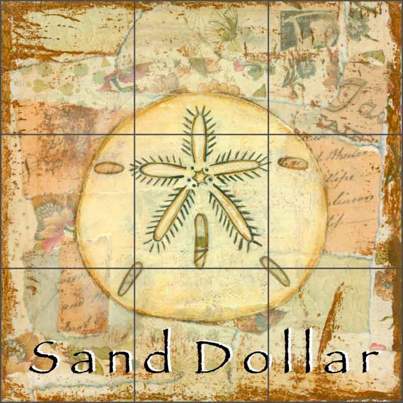 Sea Life: Sand Dollar by Bridget McKenna Ceramic Tile Mural - CCI-BRI257