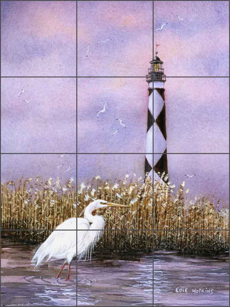 Diamond Point Light by Edie Hopkins Ceramic Tile Mural - CCI-EH74