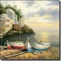 Ching Village Seascape Ceramic Accent Tile 6" x 6" - CHC081AT