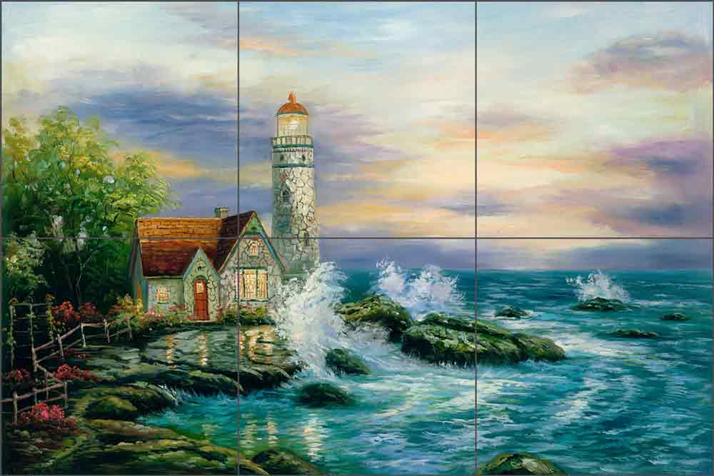 Guardian Light by C. H. Ching Ceramic Tile Mural - CHC085