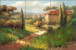 Garden Pathway by C. H. Ching Ceramic Tile Mural CHC087