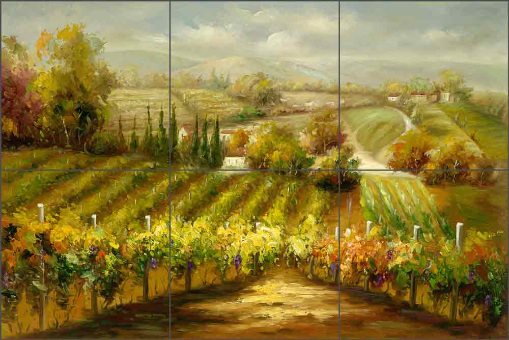 Vineyard Lookout by C. H. Ching Ceramic Tile Mural CHC089