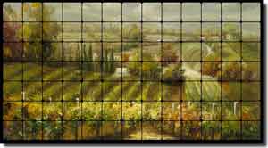 Ching Tuscan Vineyard Tumbled Marble Tile Mural 52" x 28" - CHC089