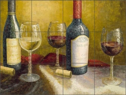 Wine Tasting by C.H. Ching Ceramic Tile Mural CHC093