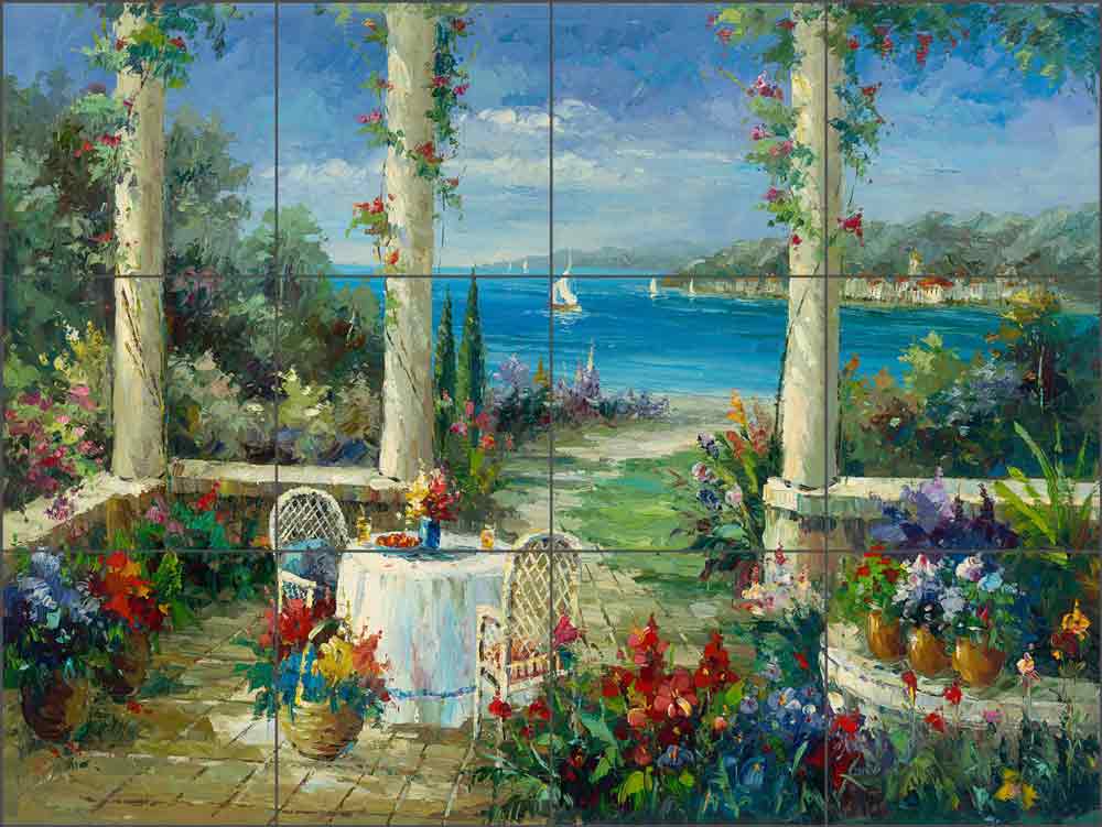 Seascape Courtyard by C. H. Ching Ceramic Tile Mural CHC094