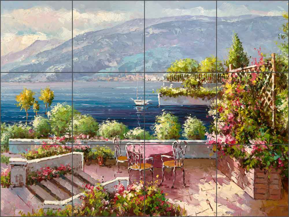 Lakeside Terrace by C. H. Ching Ceramic Tile Mural - CHC095