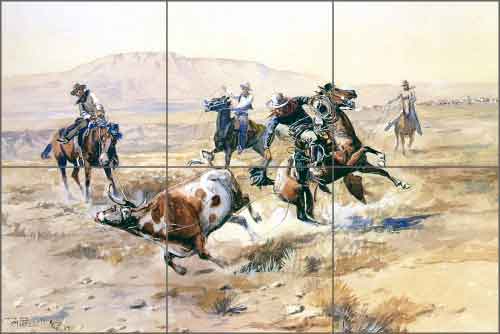 The Renegade by Charles M Russell Ceramic Tile Mural - CMR008