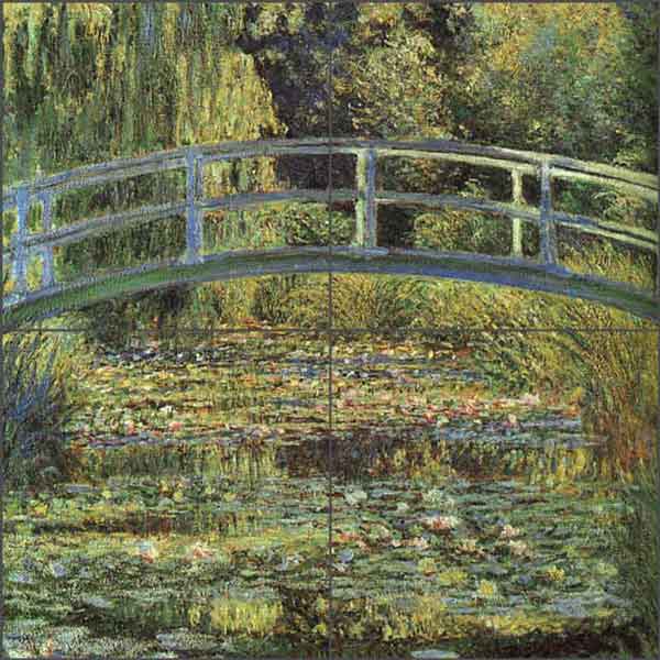 The Waterlily Pond by Claude Oscar Monet Ceramic Tile Mural