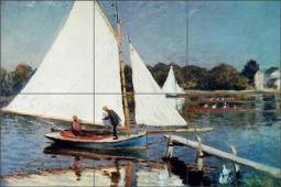 Sailing in Argenteuil by Claude Oscar Monet Ceramic Tile Mural COM005