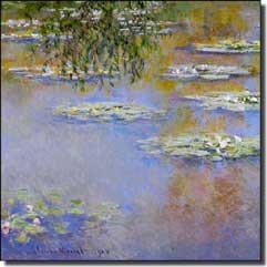 Monet Water Lily Ceramic Accent Tile 6" x 6" - COM018AT