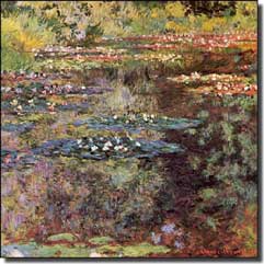 Monet Water Lily Ceramic Accent Tile 6" x 6" - COM019AT