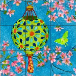 Green Lantern by Leslie Whitman Ceramic Tile Mural - CPA-LW17014