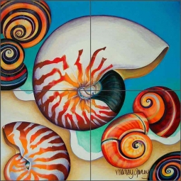 Nautilus by Nancy Jacey Ceramic Tile Mural CPA-NJ11030