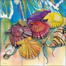 Beach Bounty by Nancy Jacey Ceramic Tile Mural - CPA-NJ13034