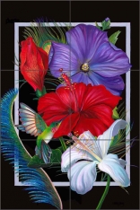 Sweet Nectar - vertical by Nancy Jacey Ceramic Tile Mural CPA-NJ14048