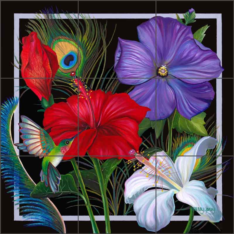 Sweet Nectar - Square by Nancy Jacey Ceramic Tile Mural - CPA-NJ14055