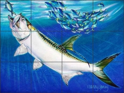 Tarpon by Nancy Jacey Ceramic Tile Mural CPA-NJ15062