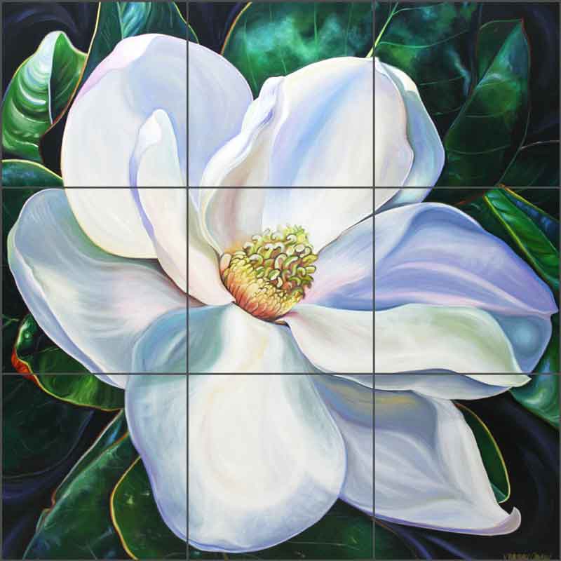 Magnolia by Nancy Jacey Ceramic Tile Mural - CPA-NJ17075
