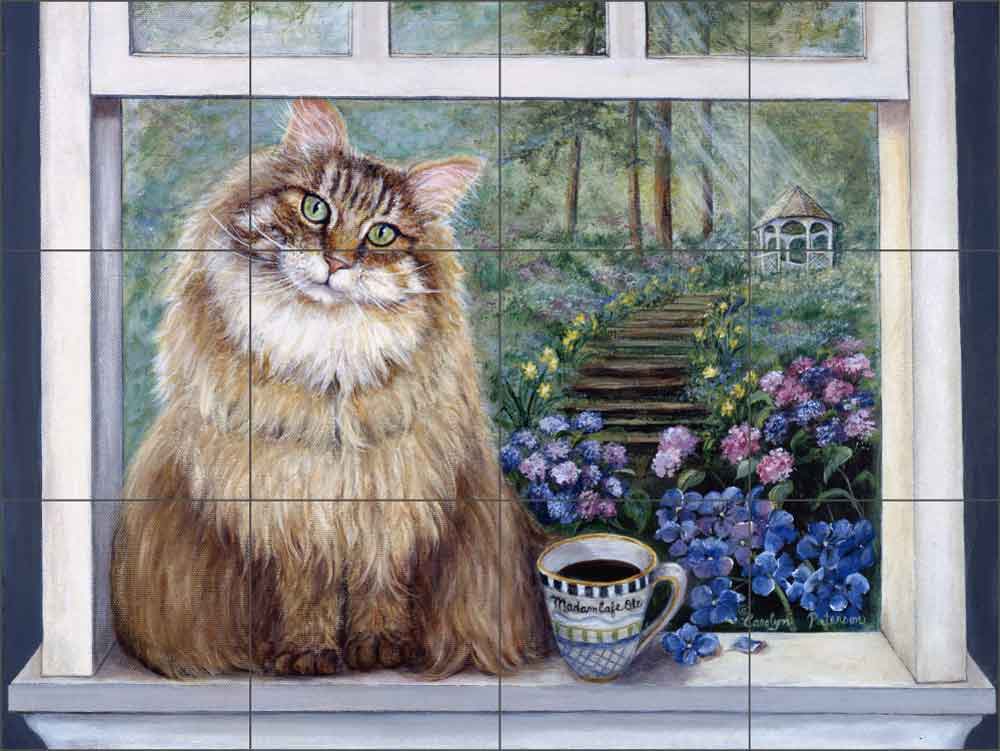 Madam Cafe Ole by Carolyn Paterson Ceramic Tile Mural - CPA002