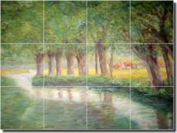 Paterson Tree Landscape Ceramic Tile Mural 17" x 12.75" - CPA004