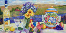 Lemoncello and Biscotti by Carolyn Paterson Ceramic Tile Mural CPA014