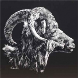 Bighorn by Debbie Hughbanks Ceramic Tile Mural - DHA032